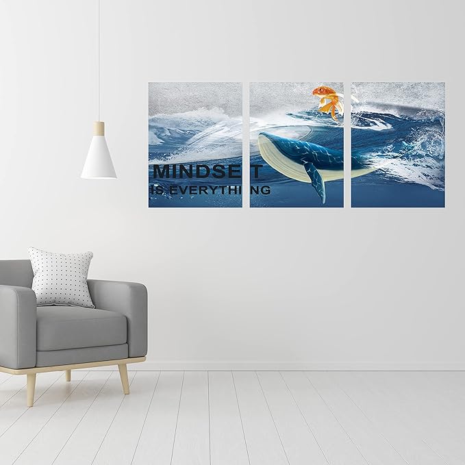 Inspirational Canvas Paintings 3 Panels Motivational Wall Art Inspirational Wall Art Entrepreneur Quotes Artwork Painting Picture for Framed Office Home Decoration Living Room Bedroom 36''W x 16''H
