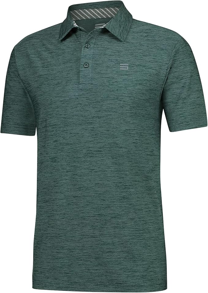 Three Sixty Six Golf Shirts for Men - Dry Fit Short-Sleeve Polo, Athletic Casual Collared T-Shirt