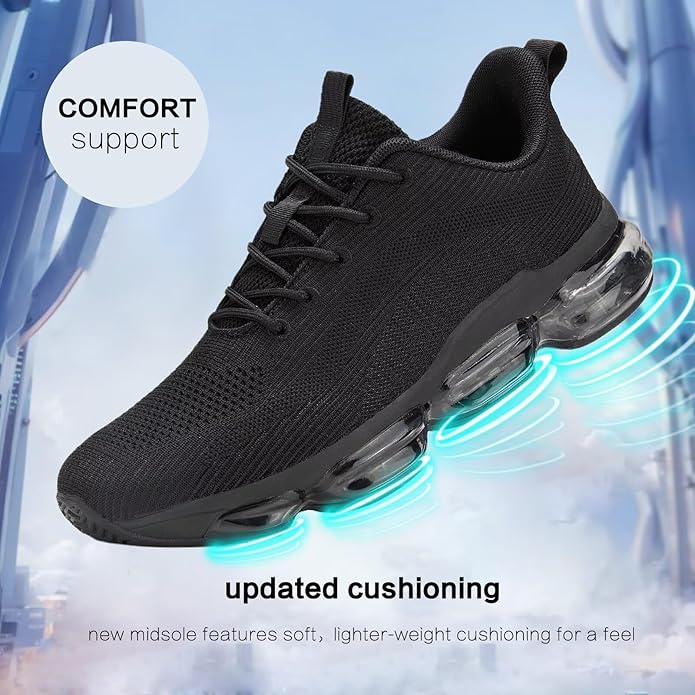 Mens Running Shoes Air Low Top Comfort Walking Lace Up Sneakers Breathable Fashion Tennis Sport Gym Fitness Cross Trainers