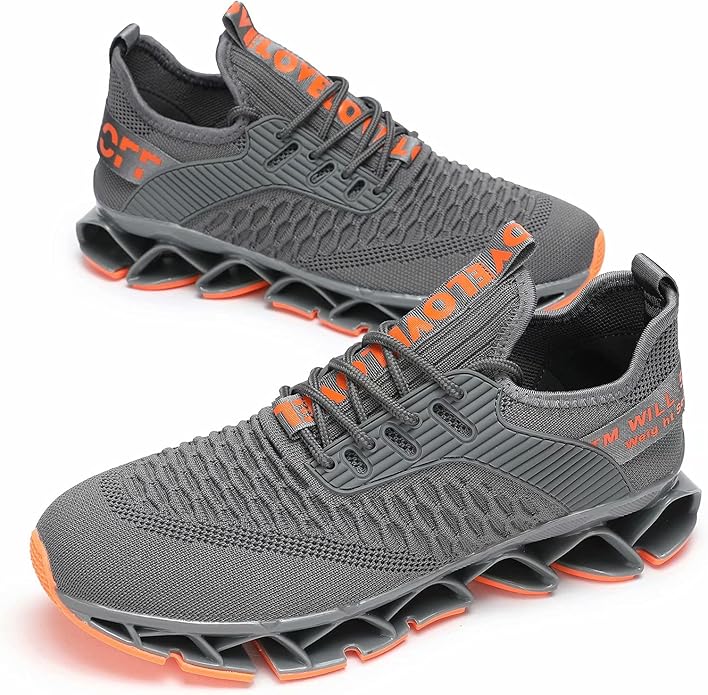 Vooncosir Men's Fashion Sneakers Breathable Mesh Running Shoes Blade Non Slip Soft Sole Casual Athletic Walking Shoes
