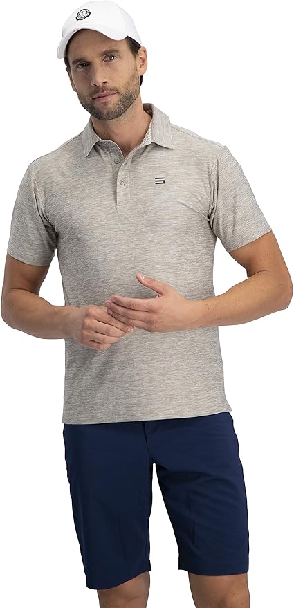Three Sixty Six Golf Shirts for Men - Dry Fit Short-Sleeve Polo, Athletic Casual Collared T-Shirt