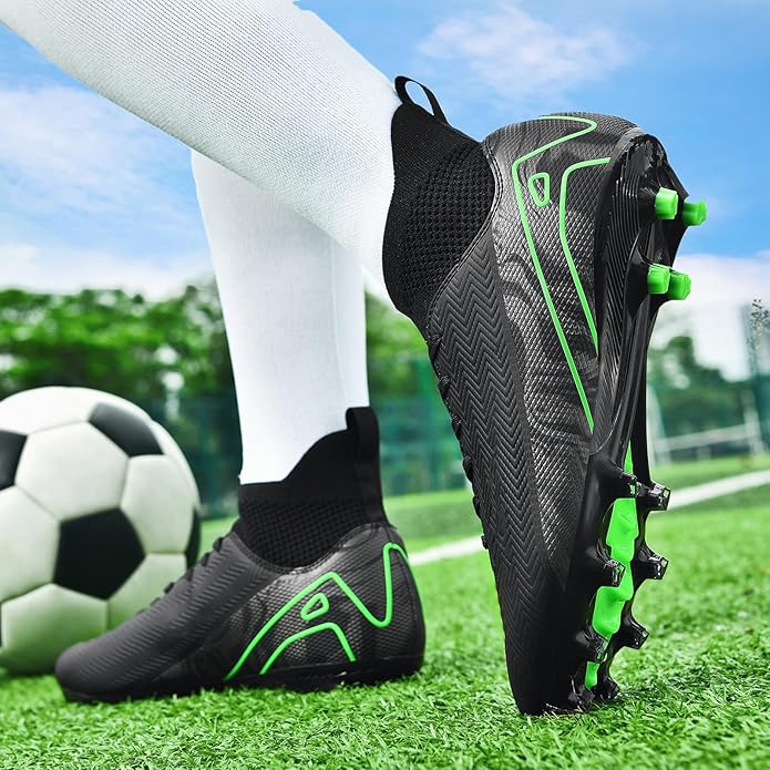 Indoor Soccer Cleats Mens Womens Turf Soccer Cleats Wide Socer Shoes FG AG TF High Ankle Football Boots