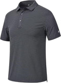 Tyhengta Men's Striped Shirt Short Sleeve Golf Polo Shirts
