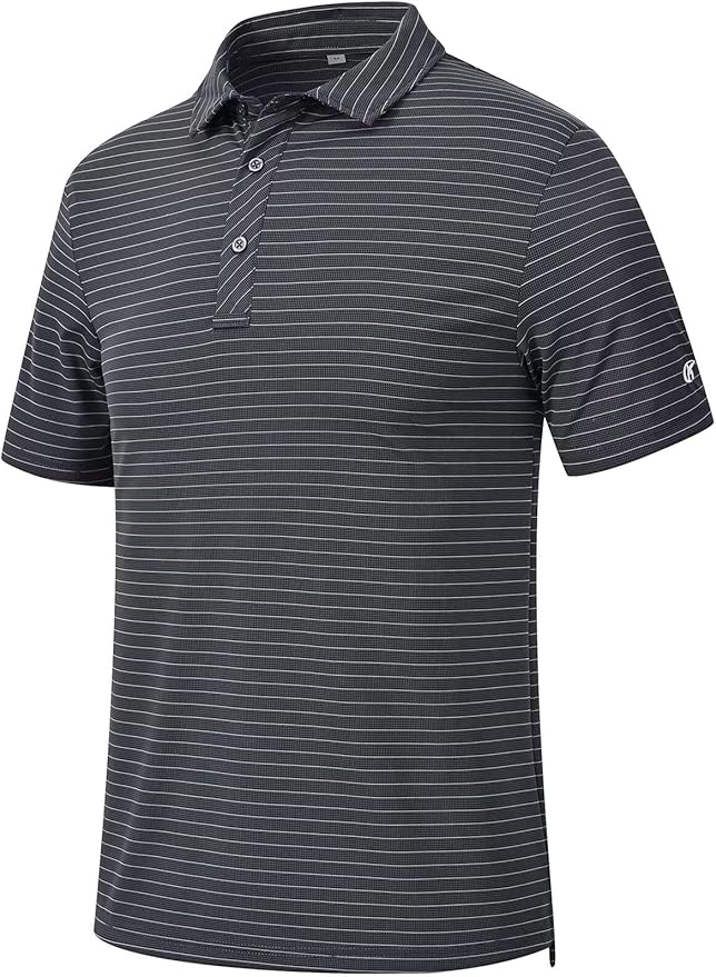 Tyhengta Men's Striped Shirt Short Sleeve Golf Polo Shirts