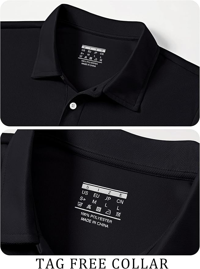 TACVASEN Mens Golf Shirt Dry Fit Mens Polo Shirts Short Sleeve Performance Golf Polos for Men with Collar Work Shirts