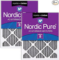 Nordic Pure 20x30x1 (Actual Size: 19 5/8 x 29 5/8 x 3/4) Furnace Air Filters MERV 8 Pleated Plus Carbon 2 Pack