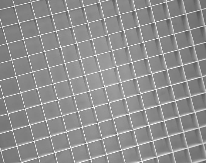 HVAC Premium 8'' x 32'' Cube Core Eggcrate Return Air Filter Grille for 1'' Filter - Aluminum - White [Outer Dimensions: 10.5'' x 34.5"]