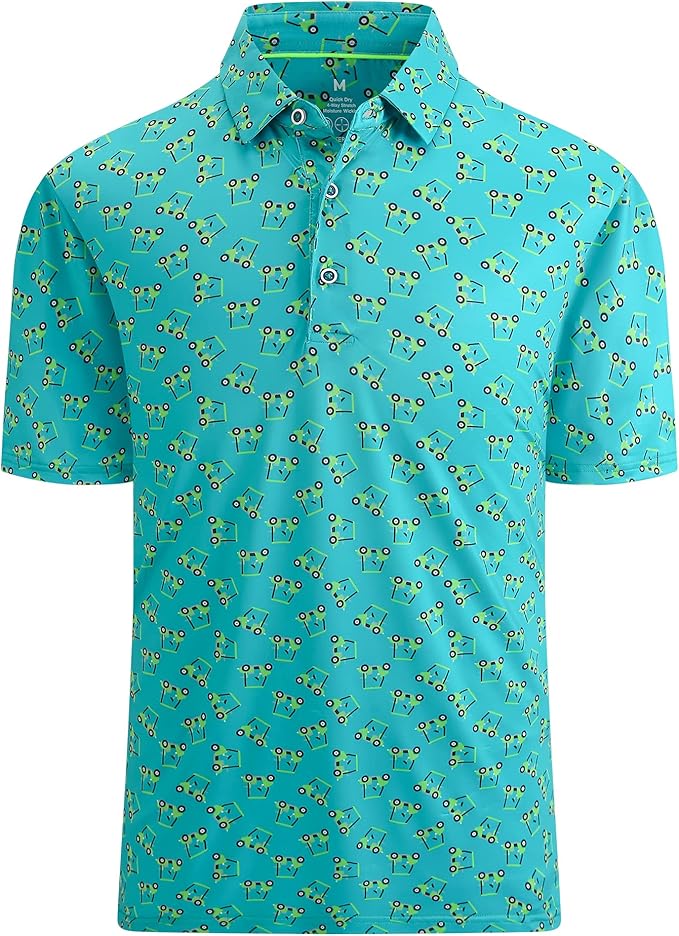 WARHORSEE Golf Polo Shirts for Men Short Sleeve Wrinkle Free 4 Way Stretch Moisture Wicking Performance Collared Tshirts