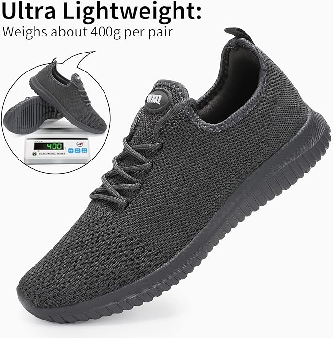 WXQ Men's Running Shoes Comfortable Lightweight Breathable Walking Shoes Mesh Workout Casual Sports Shoes
