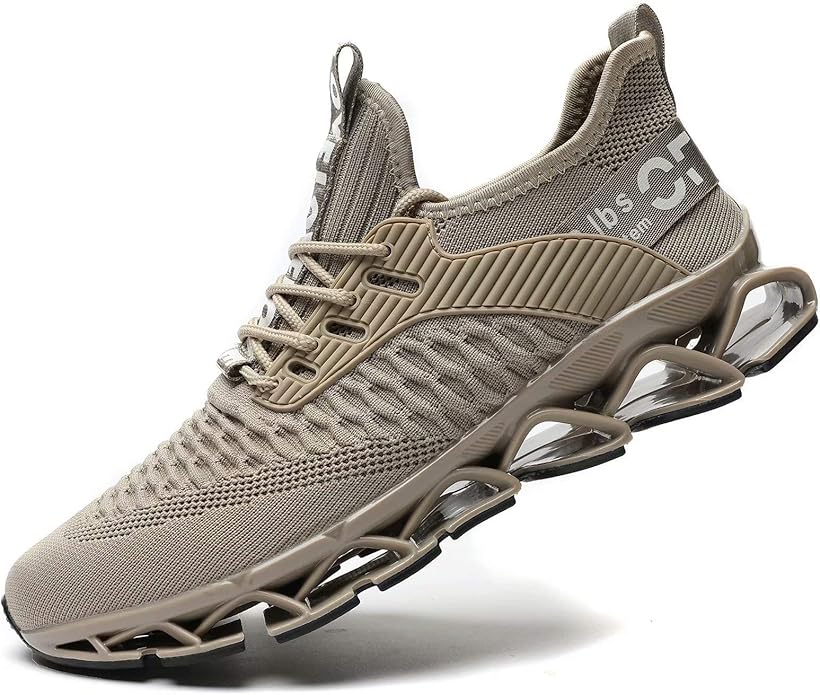 Vooncosir Men's Fashion Sneakers Breathable Mesh Running Shoes Blade Non Slip Soft Sole Casual Athletic Walking Shoes