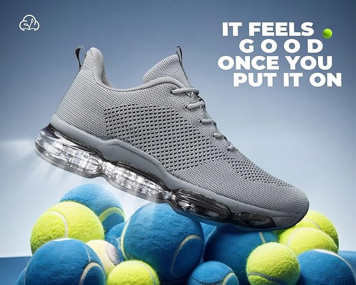 Men's Air Cushion Running Shoes Breathable Tennis Fashion Sneakers Non Slip Workout Casual Sport Shoes Gym Training Comfortable Walking Shoes