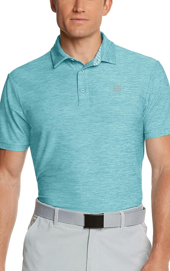 Three Sixty Six Golf Shirts for Men - Dry Fit Short-Sleeve Polo, Athletic Casual Collared T-Shirt