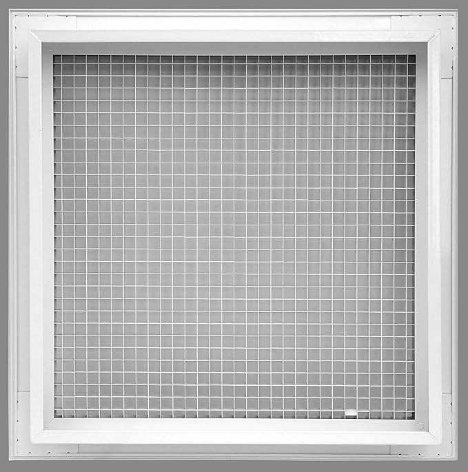 HVAC Premium 20" x 24" Cube Core Eggcrate Return Air Filter Grille for 1" Filter - Aluminum - White [Outer Dimensions: 22.5" x 26.5"]