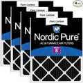 Nordic Pure 25x25x1 (Actual Size: 24 1/2 x 24 1/2 x 3/4) Pure Carbon Pleated Odor Reduction Furnace Air Filters 4 Pack
