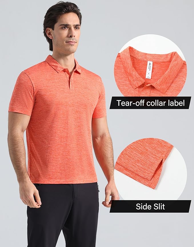 Pioneer Camp Men's Golf Shirt UPF 50+ Quick Dry Polo Shirts Short Sleeve Moisture Wicking Performance Tees Collar Work Shirts