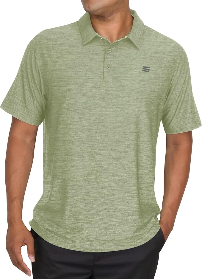Three Sixty Six Golf Shirts for Men - Dry Fit Short-Sleeve Polo, Athletic Casual Collared T-Shirt