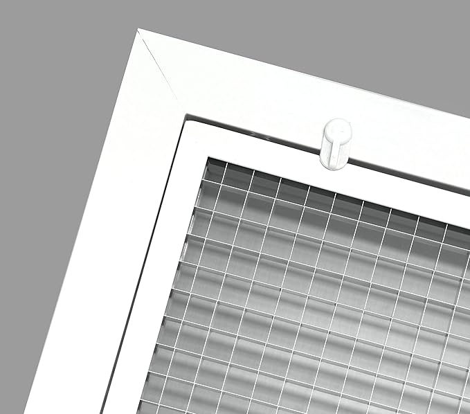 HVAC Premium 20" x 24" Cube Core Eggcrate Return Air Filter Grille for 1" Filter - Aluminum - White [Outer Dimensions: 22.5" x 26.5"]
