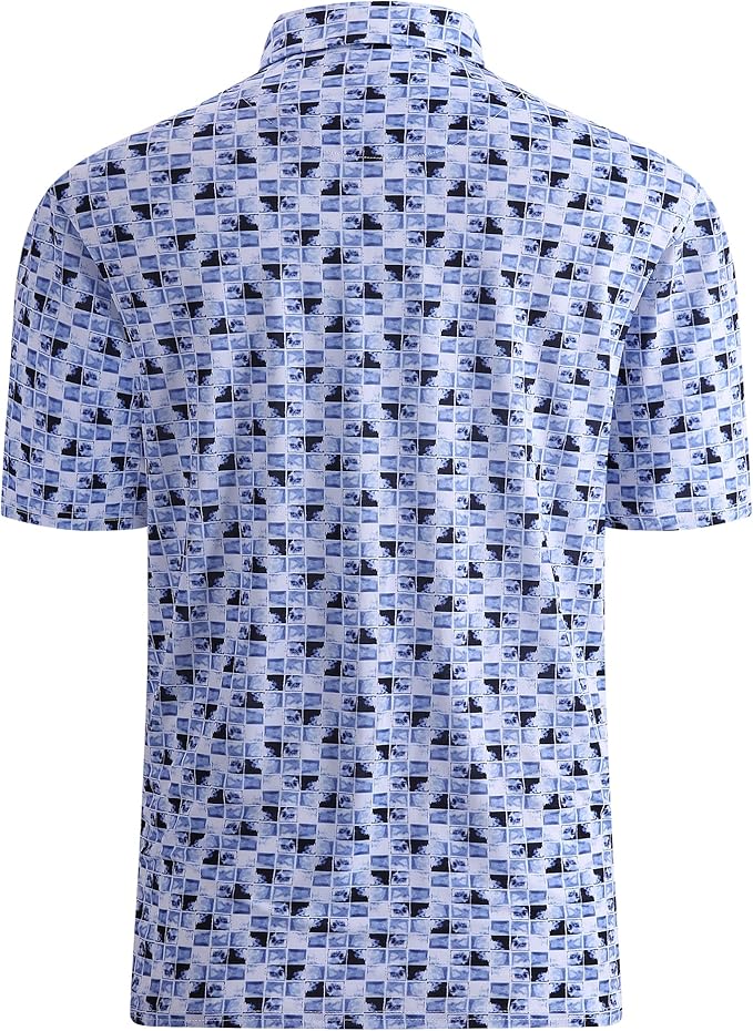 Damipow Premium Golf Shirts for Men Dry Fit Performance Polo Short Sleeve Collared Shirt