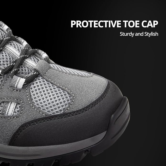 CAMELSPORTS Mens Hiking Shoes Walking Shoes for Men Outdoor Leather Mesh Lightweight Trail Sneakers