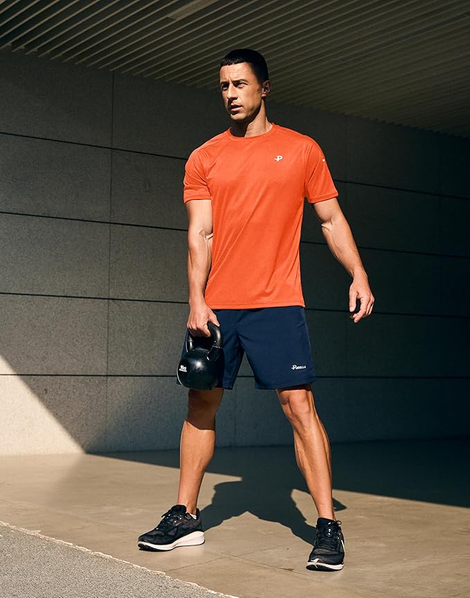 Pudolla Men's Workout Running T-Shirts Lightweight Quick Dry Athletic Gym Shirts for Men Short Sleeve Sport Tee Tops