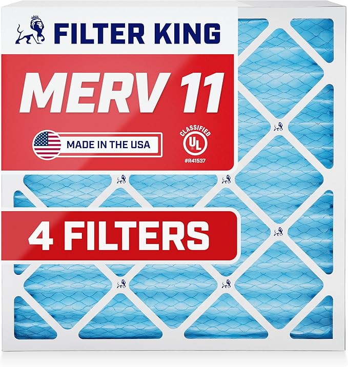 Filter King Air Filters 12.75x21x1 | 4 Pack | MERV 11 HVAC Pleated AC Furnace Filters | Actual Size 12.75 x 21 x .75"