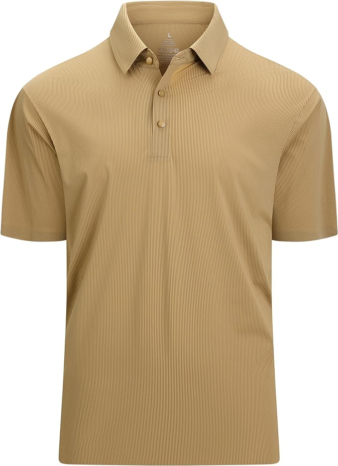 Esabel.C Golf Shirts for Men Dry Fit Performance Short Sleeve Print Moisture Wicking Collared Shirt