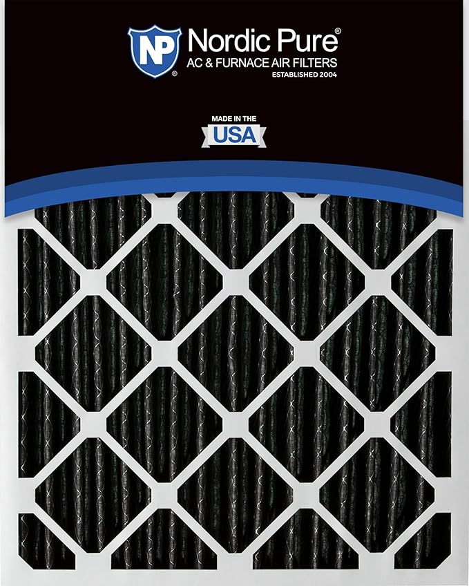 Nordic Pure 16x25x1 (Actual Size: 15 1/2 x 24 1/2 x 3/4) Furnace Air Filters MERV 10 Pleated Plus Carbon 3 Pack