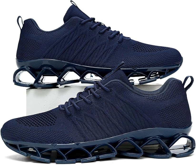 Men's Slip on Walking Running Shoes Blade Tennis Casual Fashion Sneakers Comfort Non Slip Work Sport Athletic Trainer