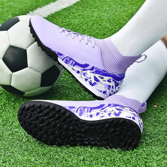 Indoor Soccer Cleats Mens Womens Turf Soccer Cleats Wide Socer Shoes FG AG TF High Ankle Football Boots