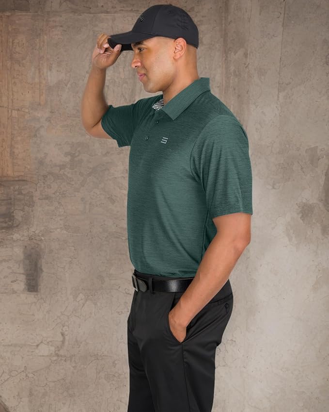 Three Sixty Six Golf Shirts for Men - Dry Fit Short-Sleeve Polo, Athletic Casual Collared T-Shirt