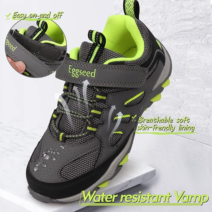 Boys Hiking Shoes Kids Sneakers Outdoor Waterproof Athletic Running Slip Resistant Comfortable (Little/Big Kids)