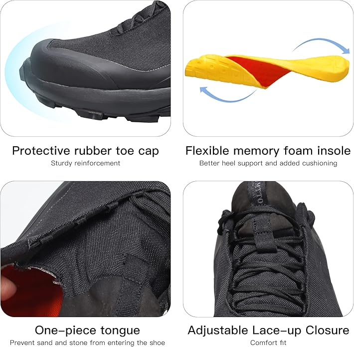 HUMTTO Men's All-Terrain Waterproof Hiking Shoes Lightweight Breathable Trekking Anti Slip Outdoor Trails Shoes