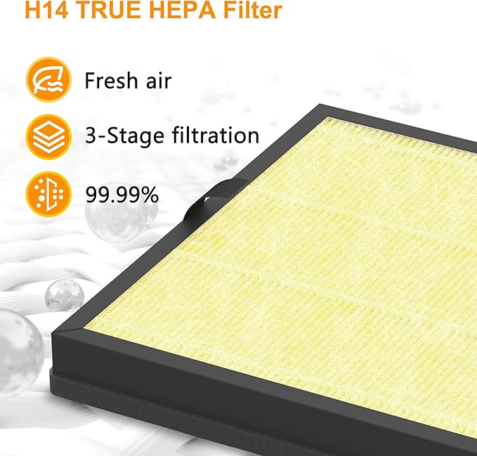 AP303 AP304 Replacement Filters, Compatible with DAYETTE ＆ FRESHDEW Air Purifier AP303/AP304, H14 HEPA Filter with Activated Carbon, 2 Pack (Pet Filter)