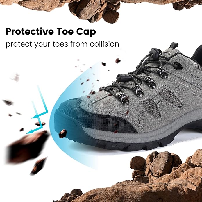 CC-Los Men's Waterproof Hiking Shoes Outdoor Comfortable Trekking Shoe Lightweight Working Sneaker
