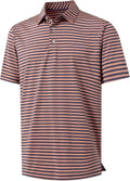 M MAELREG Golf Shirts for Men Short Sleeve Dry Fit Casual Striped Performance Moisture Wicking Collared Mens Polo Shirts