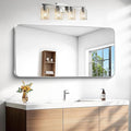 Silver Bathroom Mirror,24x48 inch Wall Mirror for Bathroom Wall Mounted,Rectangle Mirror for Bathroom Over Sink,Modern Frame Round Corner for Living Room,Bedroom Entryway,Horizontal/Vertical