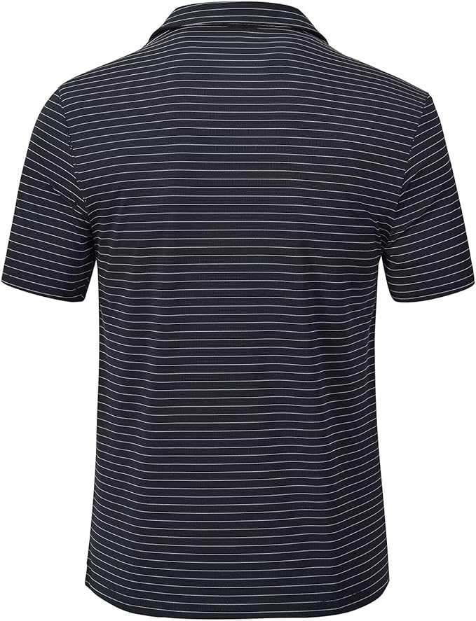 Tyhengta Men's Striped Shirt Short Sleeve Golf Polo Shirts