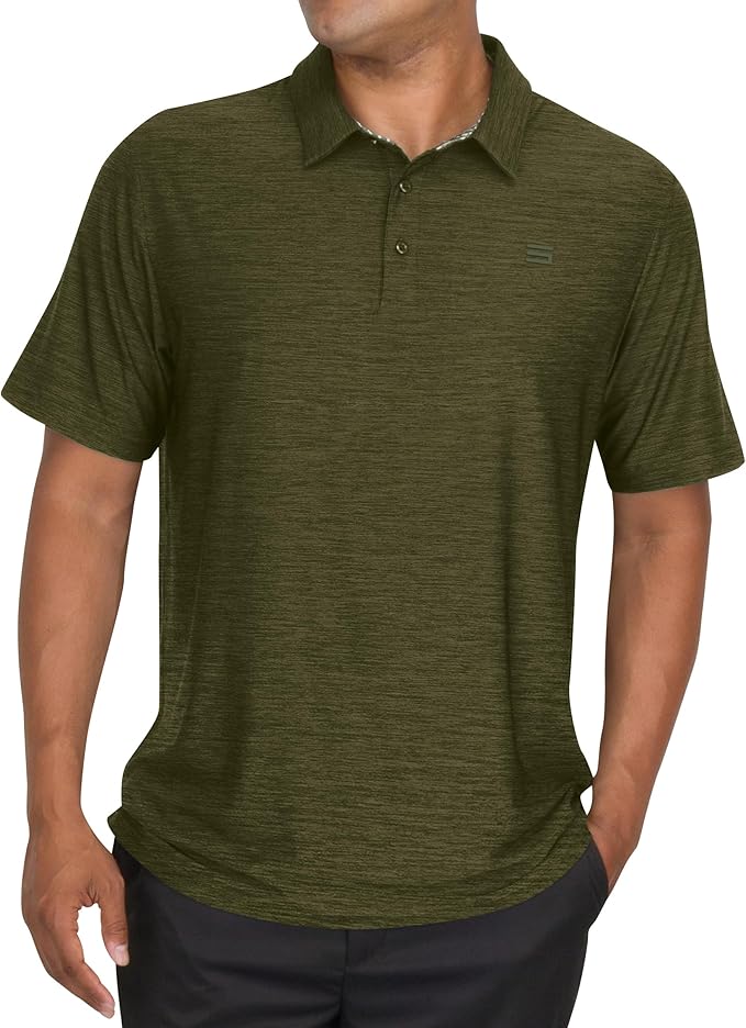 Three Sixty Six Golf Shirts for Men - Dry Fit Short-Sleeve Polo, Athletic Casual Collared T-Shirt