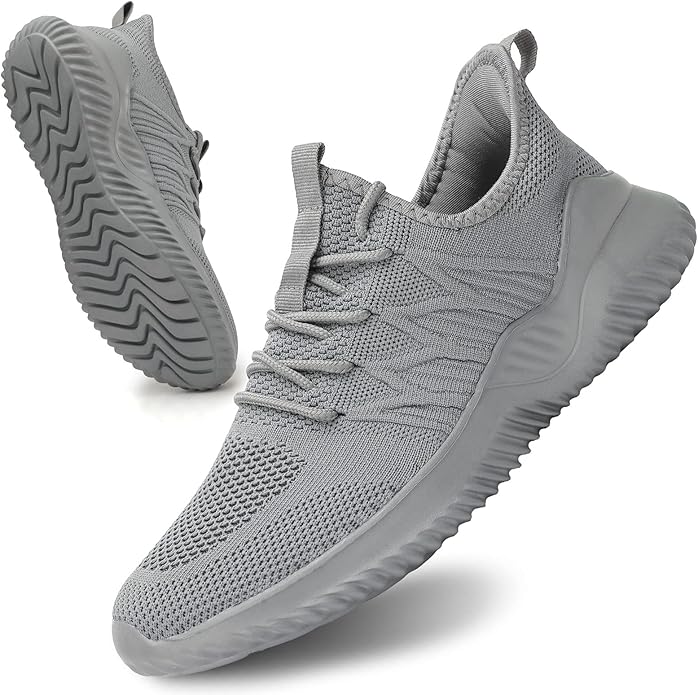 Mens Slip On Running Shoes Athletic Walking Trainers Lightweight Breathable Mesh Tennis Sneakers