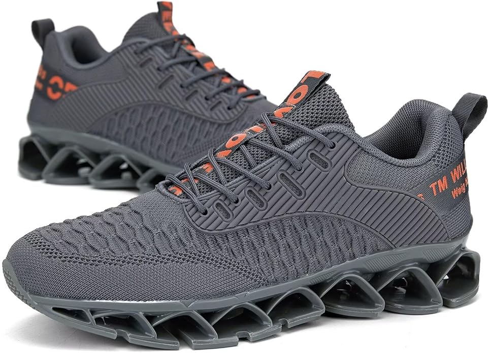 Vooncosir Men's Fashion Sneakers Breathable Mesh Running Shoes Blade Non Slip Soft Sole Casual Athletic Walking Shoes