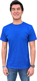 Men's Short Sleeve Crewneck T-Shirt 100% Cotton - Classic Colors - Breathable Mesh Fabric - Ideal for Sports & Everyday Wear