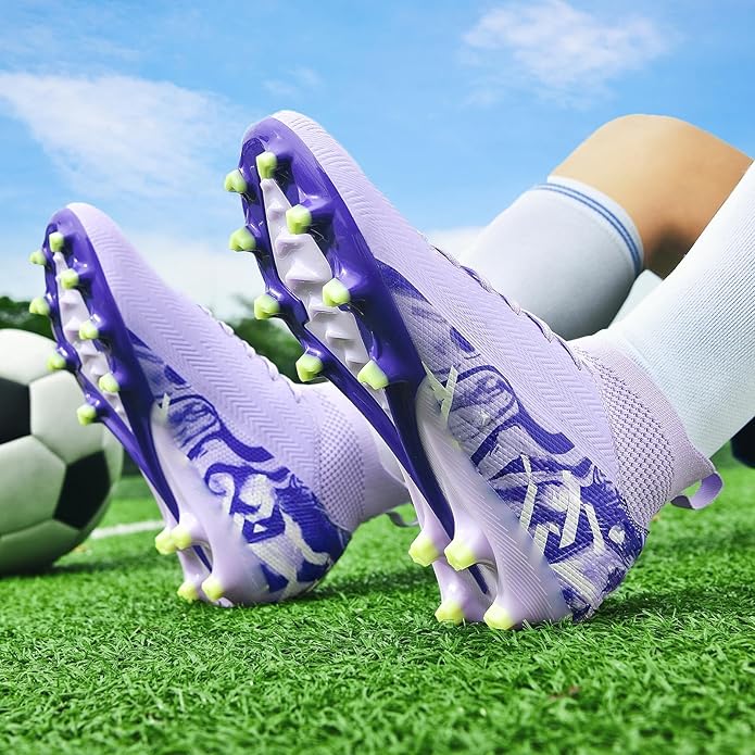 Indoor Soccer Cleats Mens Womens Turf Soccer Cleats Wide Socer Shoes FG AG TF High Ankle Football Boots