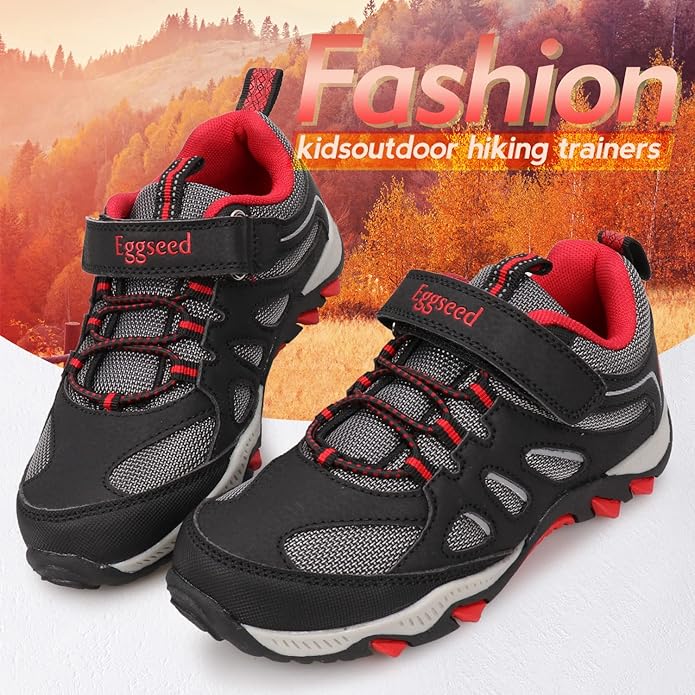 Boys Hiking Shoes Kids Sneakers Outdoor Waterproof Athletic Running Slip Resistant Comfortable (Little/Big Kids)