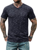 Men's V Neck T Shirts Casual Stylish Fitted Stretch Tee Shirt with Pocket (S-3XL)