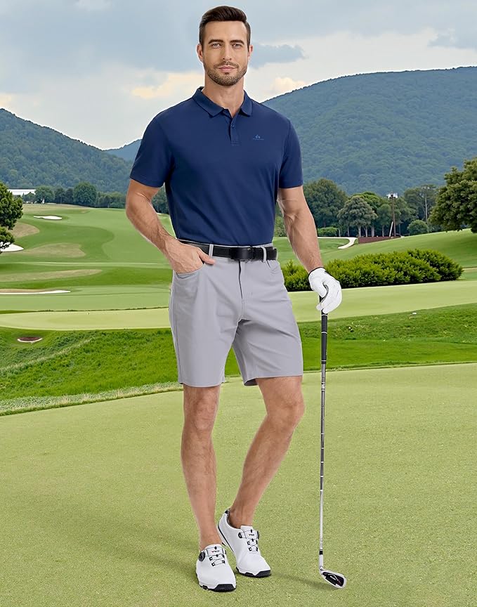 Pioneer Camp Men's Golf Shirt UPF 50+ Quick Dry Polo Shirts Short Sleeve Moisture Wicking Performance Tees Collar Work Shirts