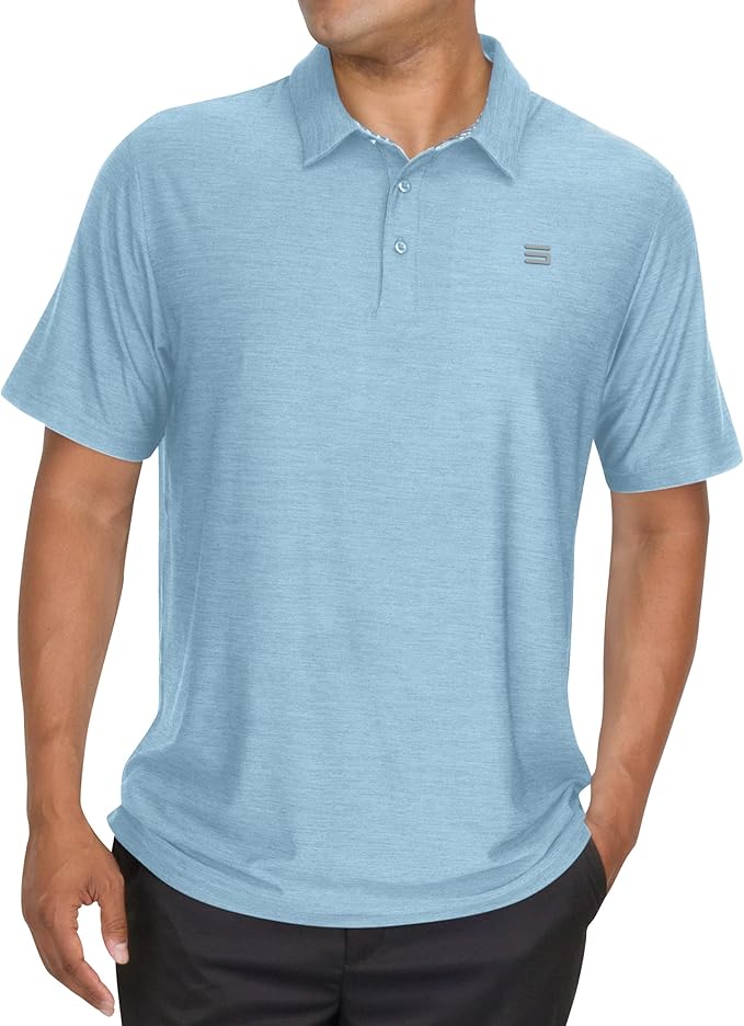 Three Sixty Six Golf Shirts for Men - Dry Fit Short-Sleeve Polo, Athletic Casual Collared T-Shirt