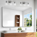 Silver Bathroom Mirror,60x40 inch Wall Mirror for Bathroom Wall Mounted,Rectangle Mirror for Bathroom Over Sink,Modern Frame Round Corner for Living Room,Bedroom Entryway,Horizontal/Vertical