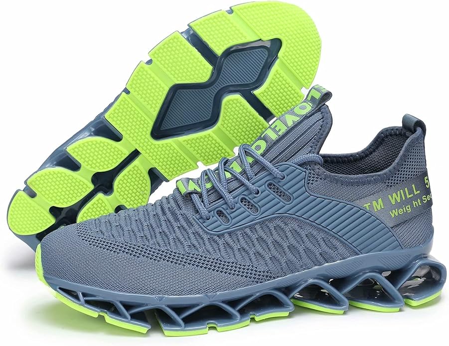 Vooncosir Men's Fashion Sneakers Breathable Mesh Running Shoes Blade Non Slip Soft Sole Casual Athletic Walking Shoes