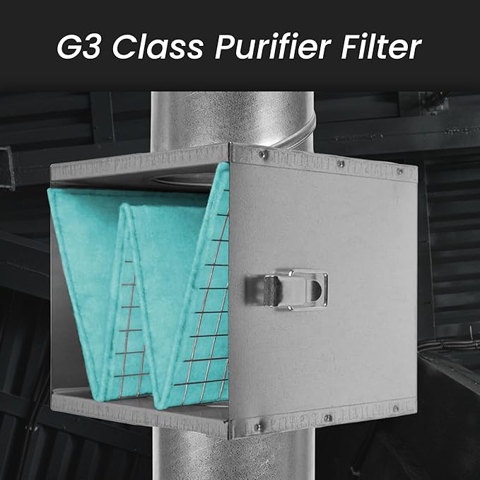 Repa Market 8" Duct Air Filter Box – Galvanized Steel Inline Dryer Filter Housing for Round Duct - EPDM Rubber Gaskets – Easily Serviceable Lint Trap – Intake Ventilation, Home Improvement