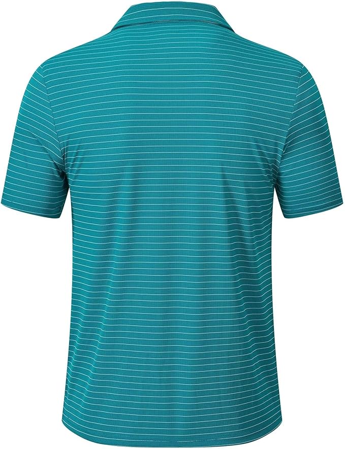Tyhengta Men's Striped Shirt Short Sleeve Golf Polo Shirts